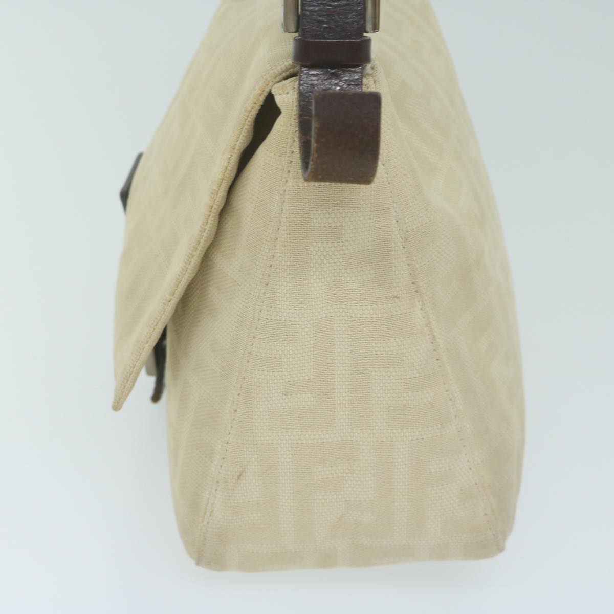 Luxury FendiZucca Canvas Mamma Baguette Shoulder Bag Beige62678