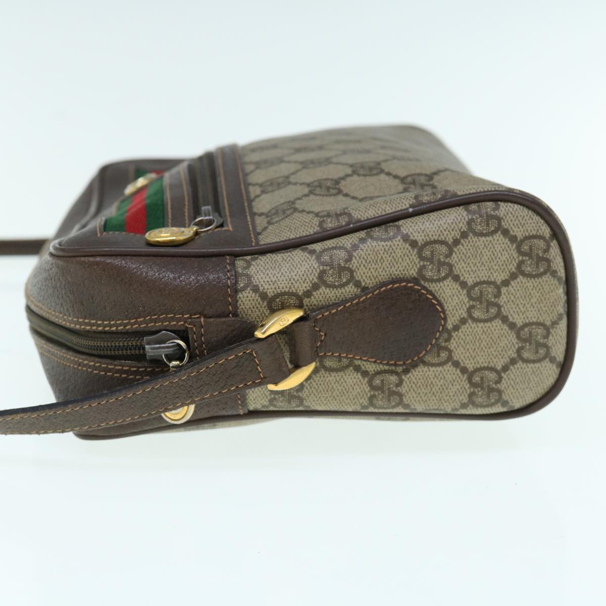 GUCCI Web Sherry Line GG Supreme Shoulder Bag Beige Red 56 02 088 62999