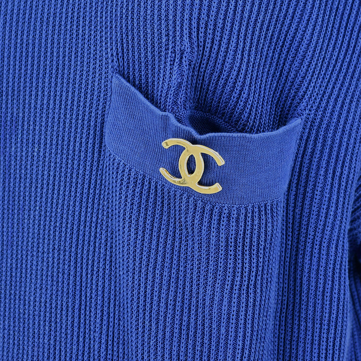 Luxury Chanel CC rib-knit top #40