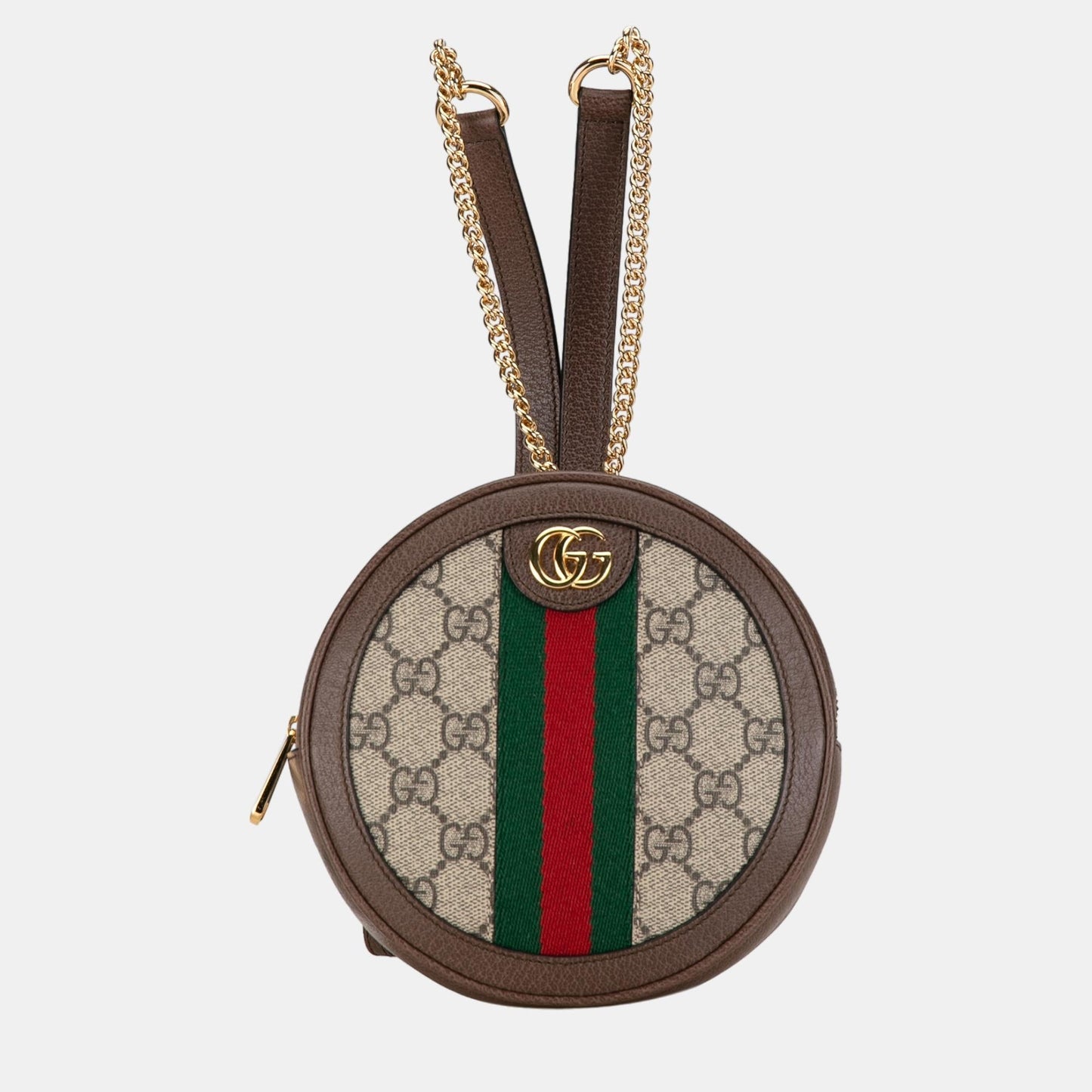 Luxury Gucci Trending 2025 Beige/Brown Mini GG Supreme Round Ophidia Backpack