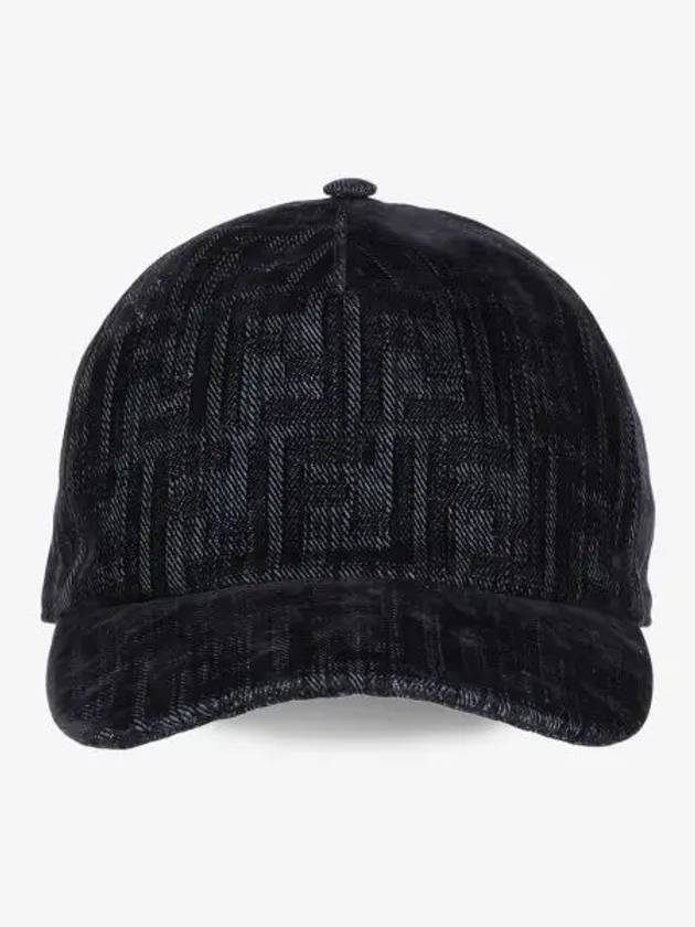 Luxury Fendi FF Denim Ball Cap Blue
