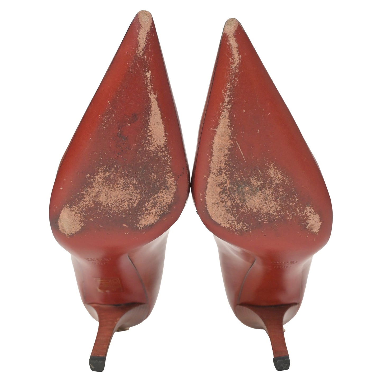 Gucci Pointed GG Pumps in Red Patent Leather