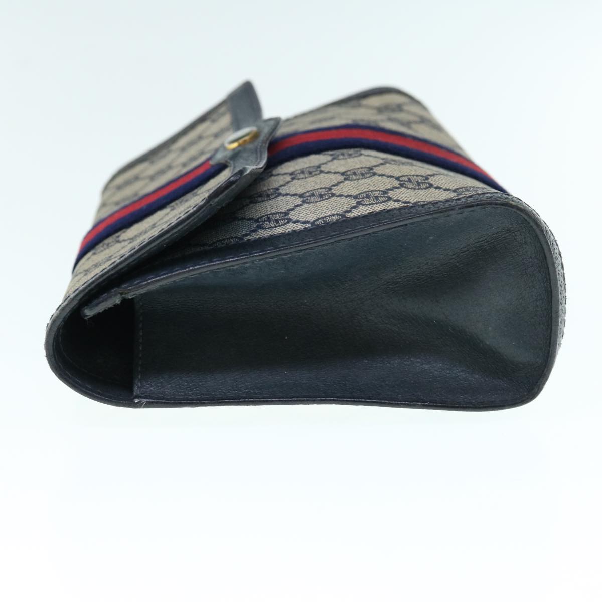 GUCCI GG Supreme Sherry Line Clutch Bag Navy Red 89 01 006 63552
