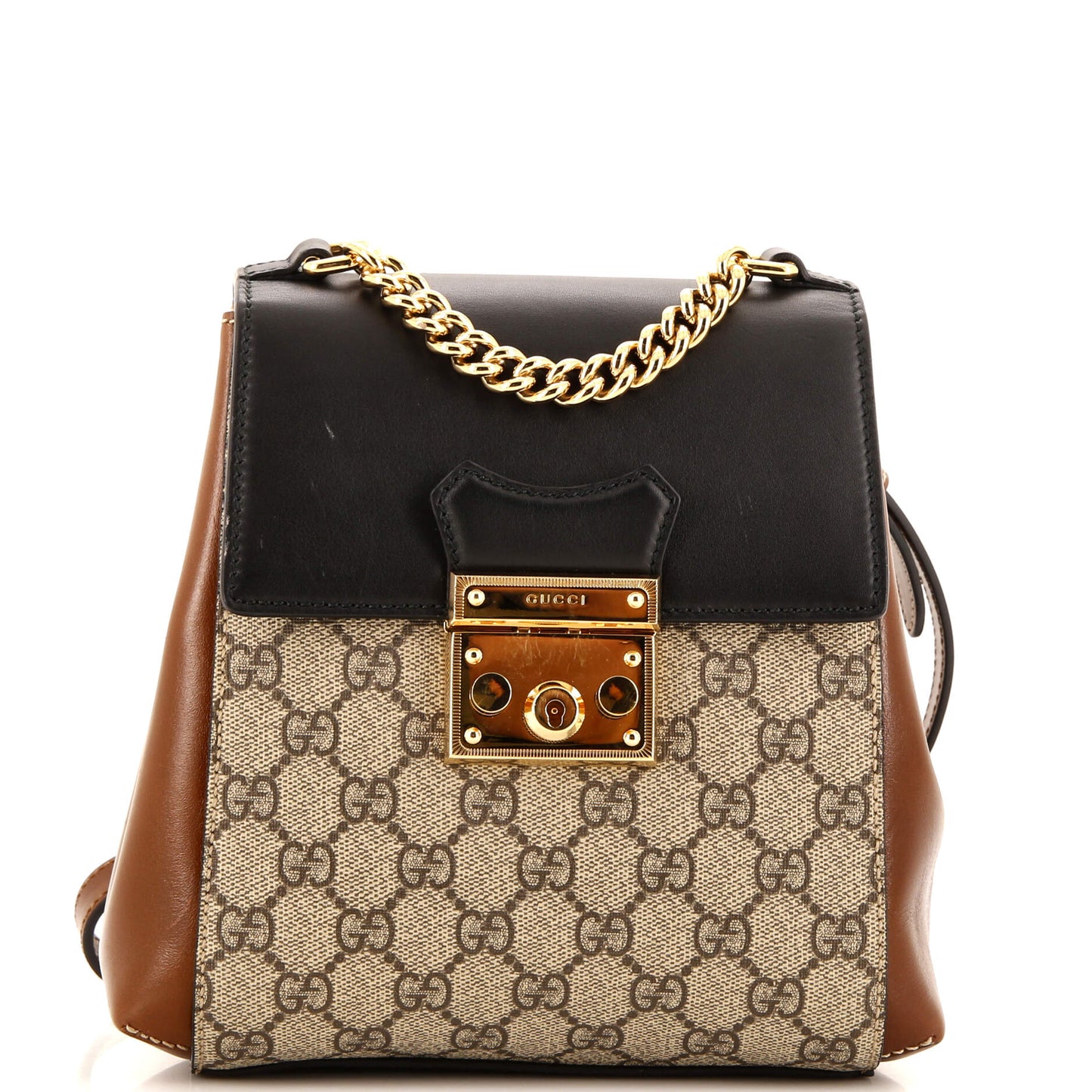 Luxury Gucci Trending 2025 Padlock Backpack GG Coated Canvas and Leather Mini