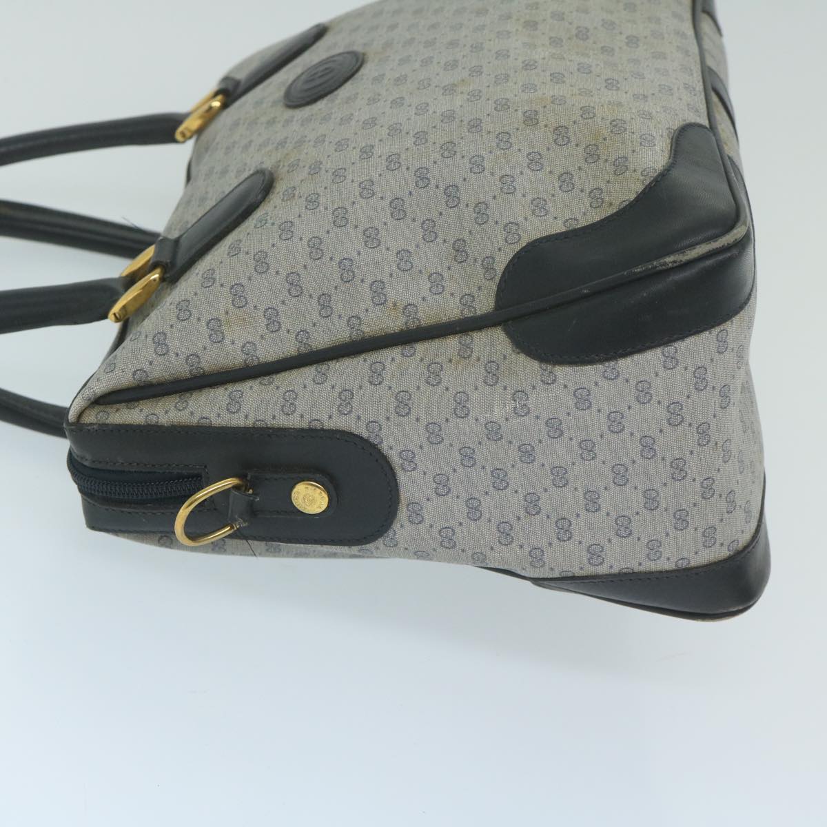 GUCCI Micro GG Supreme Boston Bag PVC Leather Navy 002 58 0033 63666