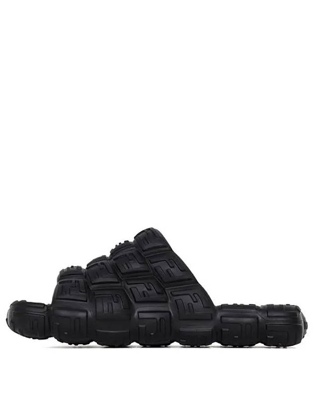 Luxury Fendi Logo Cloud Rubber Slippers Black