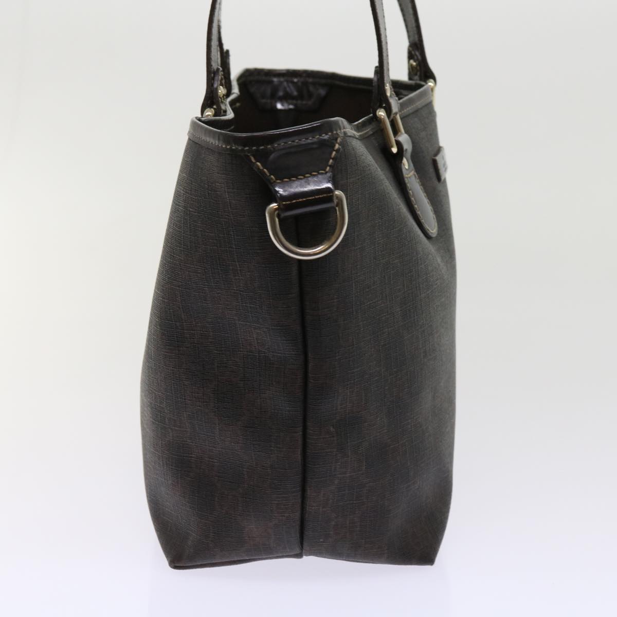 GUCCI GG Supreme Tote Bag PVC Leather Dark Brown 189896 63687