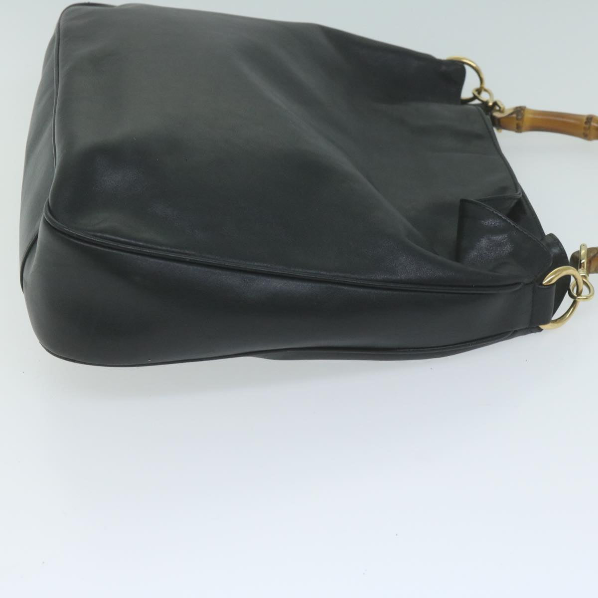 GUCCI Bamboo Shoulder Bag Leather 2way Black 63790