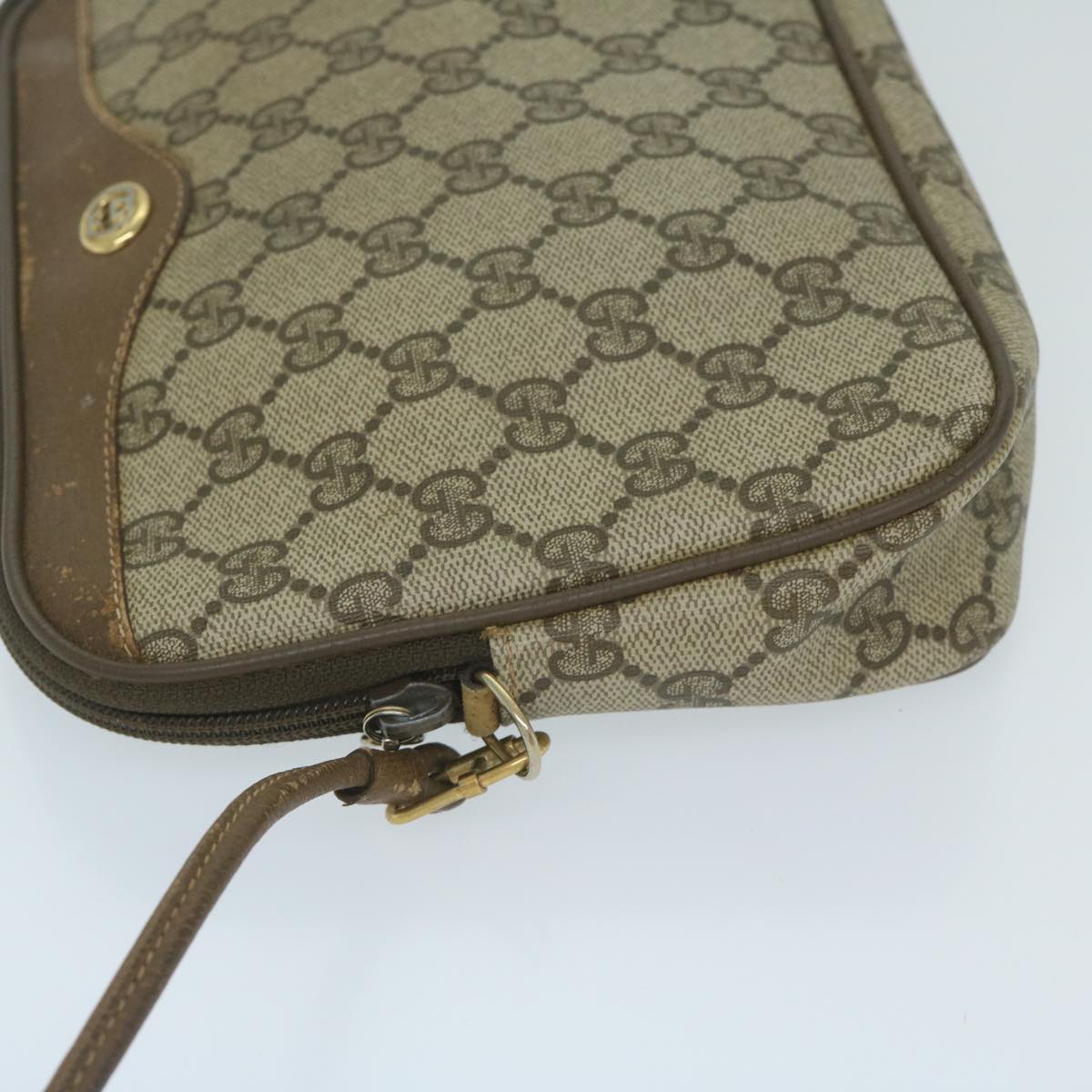 GUCCI GG Supreme Shoulder Bag PVC Leather Beige 56 02 068 63794