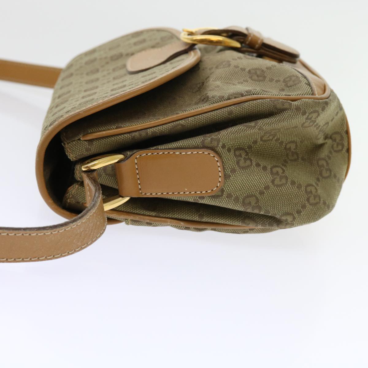 GUCCI GG Canvas Shoulder Bag Khaki 007 2854 0246 63803