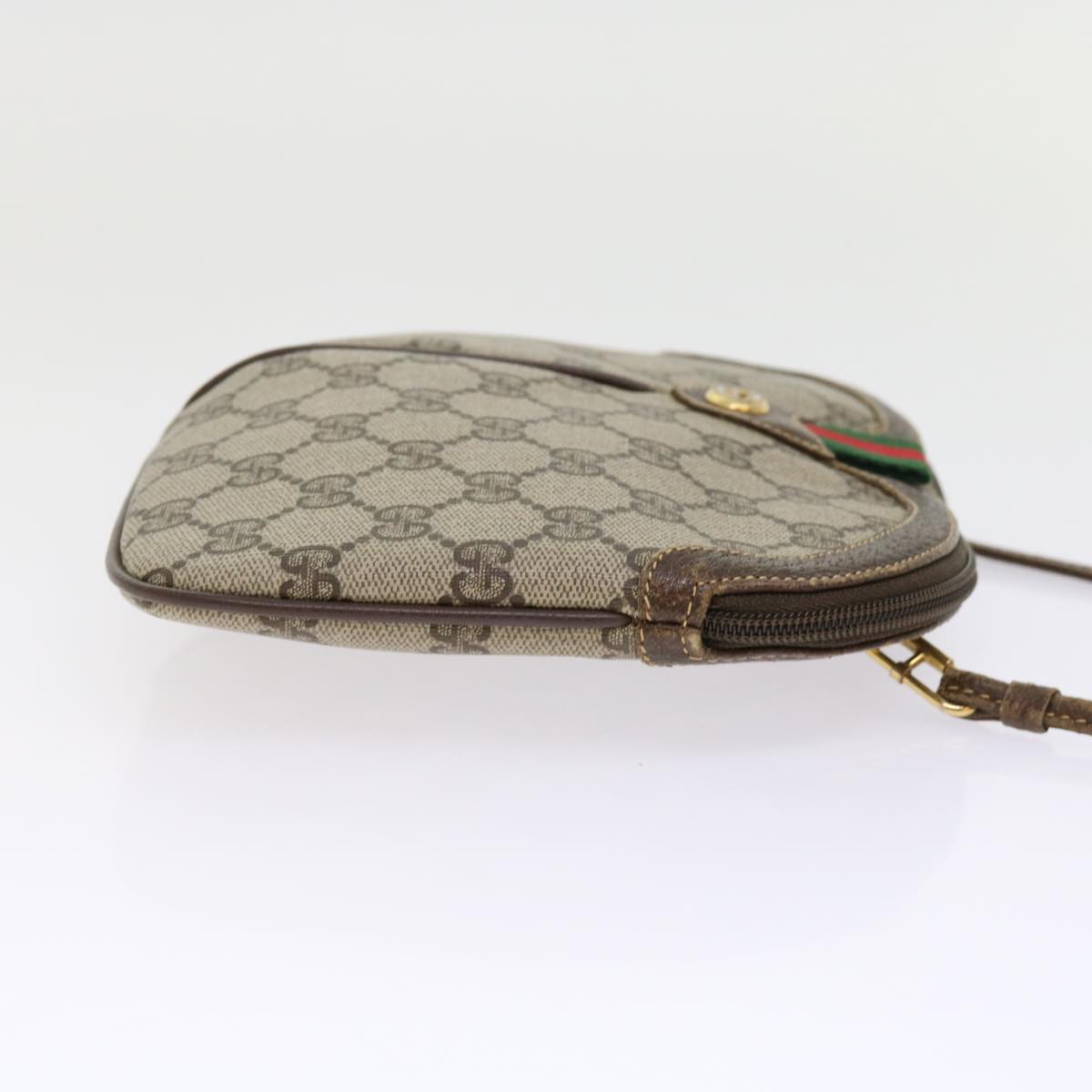 GUCCI GG Supreme Web Sherry Line Shoulder Bag Beige Red 904 02 047 63818