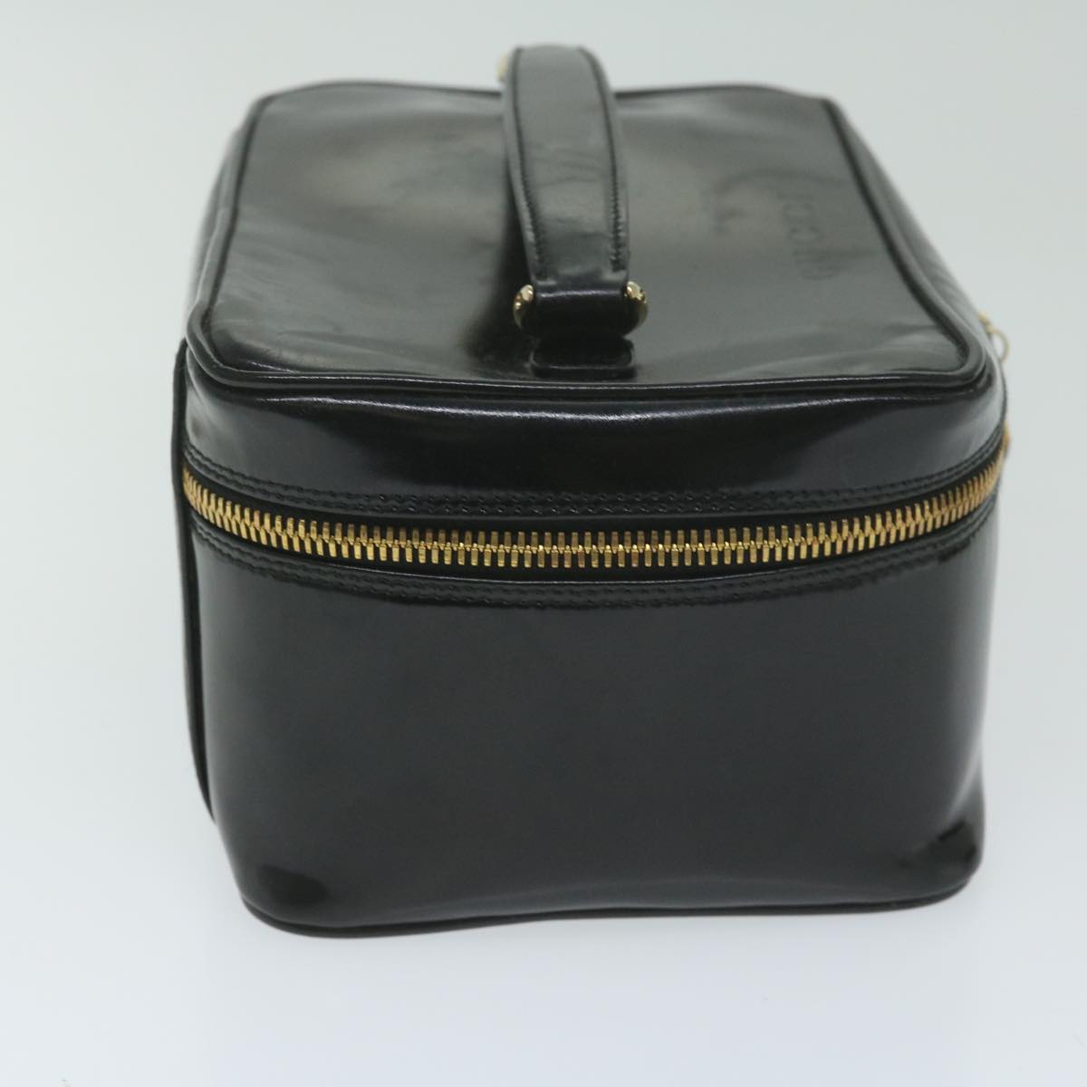 GUCCI Vanity Bamboo Cosmetic Pouch Enamel Black 032 200159 64013