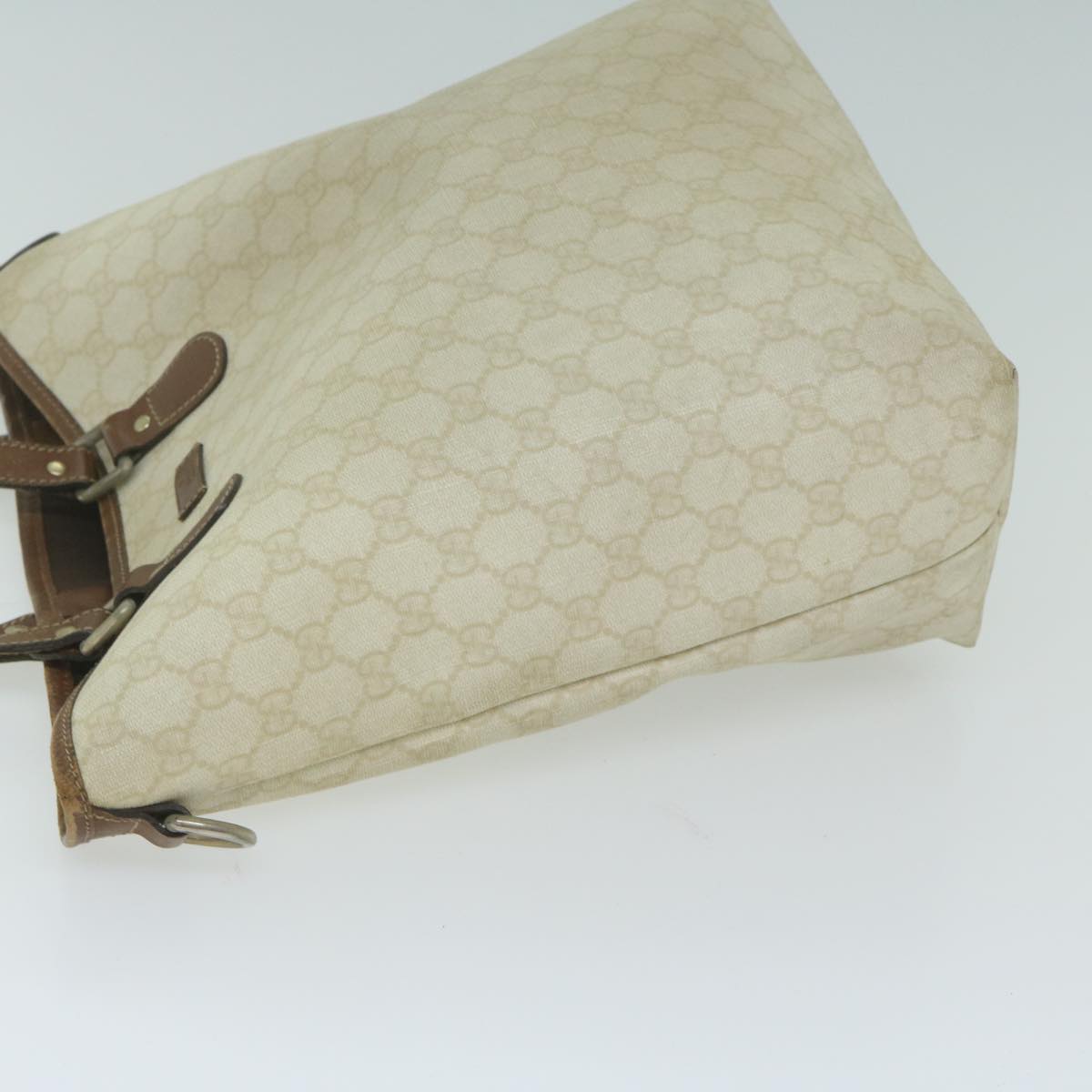 GUCCI GG Supreme Tote Bag PVC Leather Cream 189896 64280