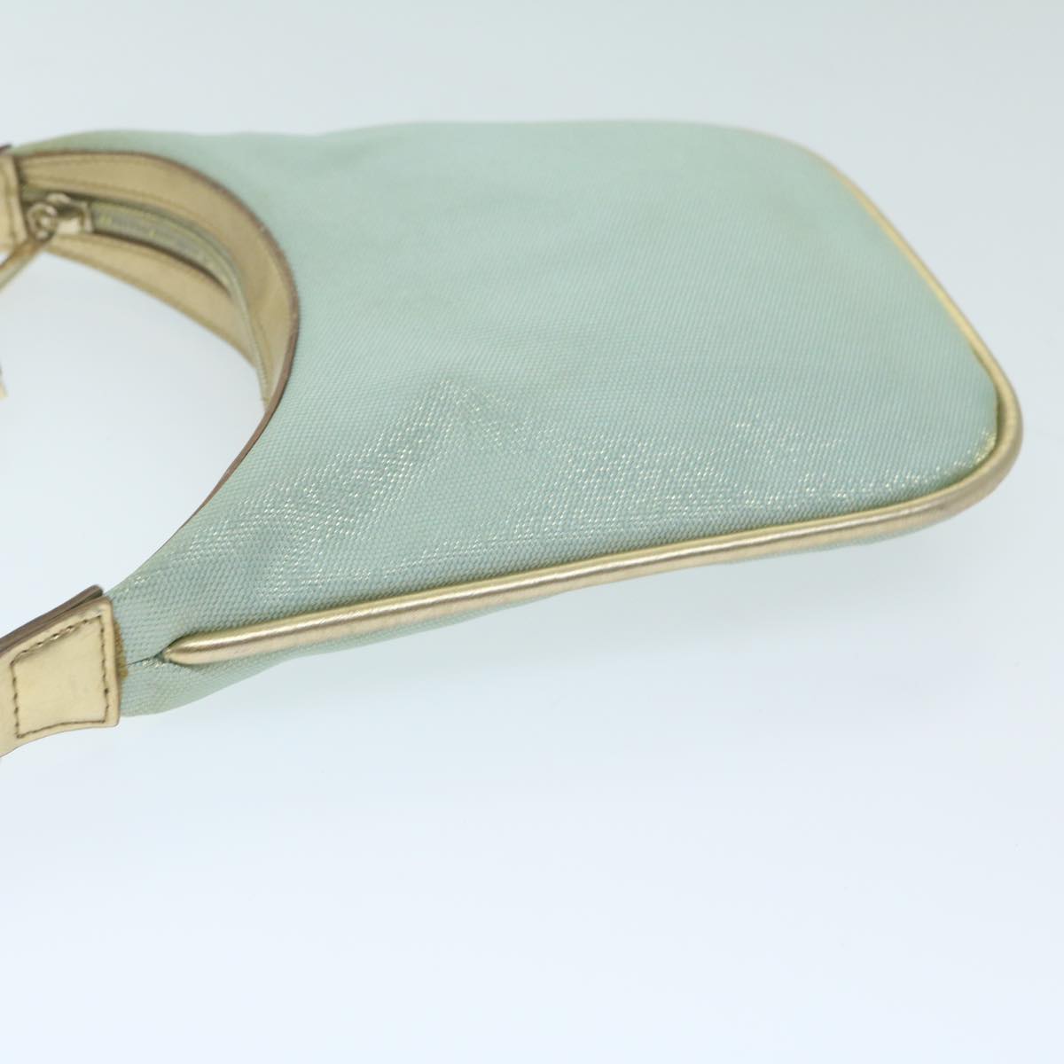 GUCCI Sherry Line Shoulder Bag Canvas Beige Light Blue 005 0814 64388