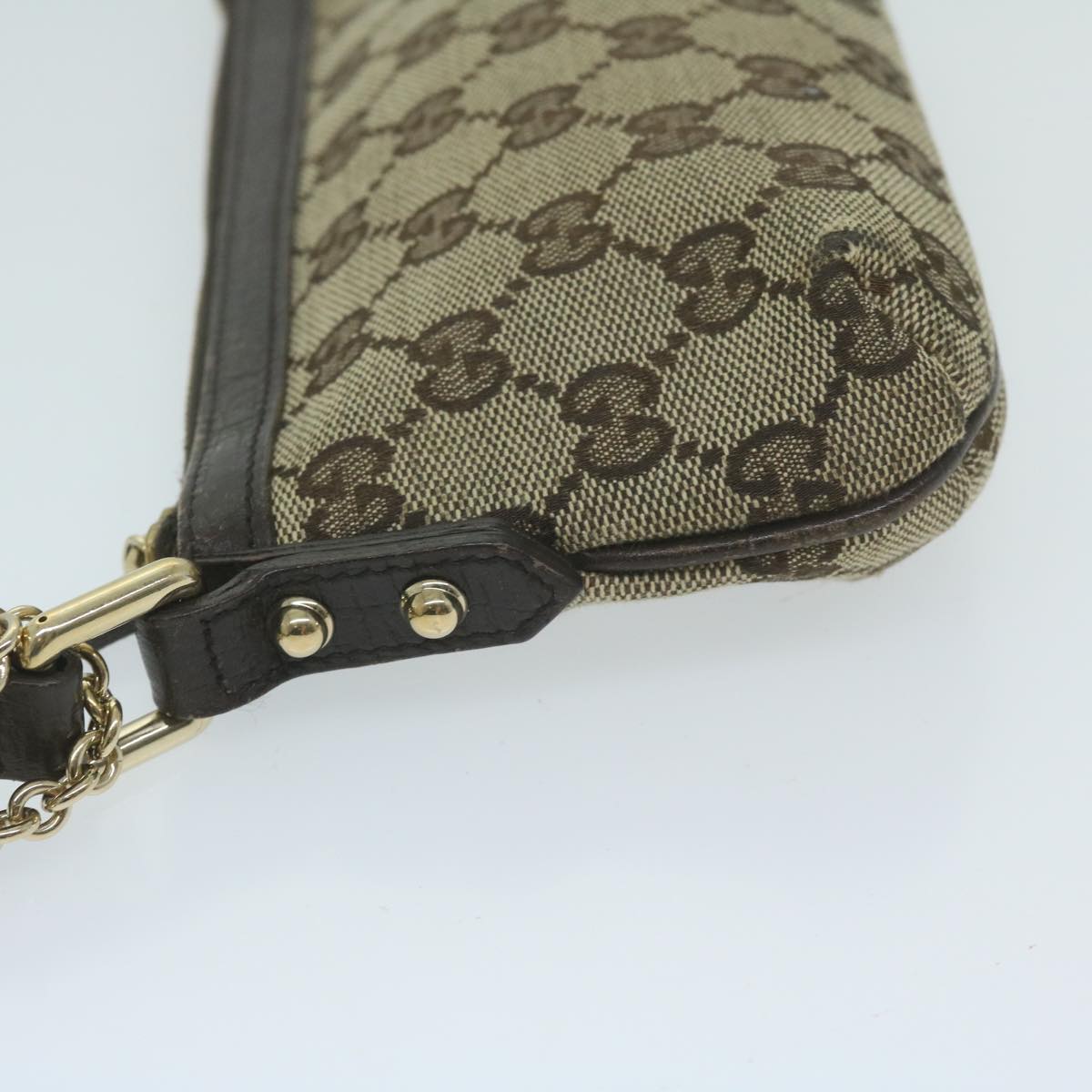 GUCCI GG Canvas Web Sherry Line Pouch Beige Red Green 152507 64507