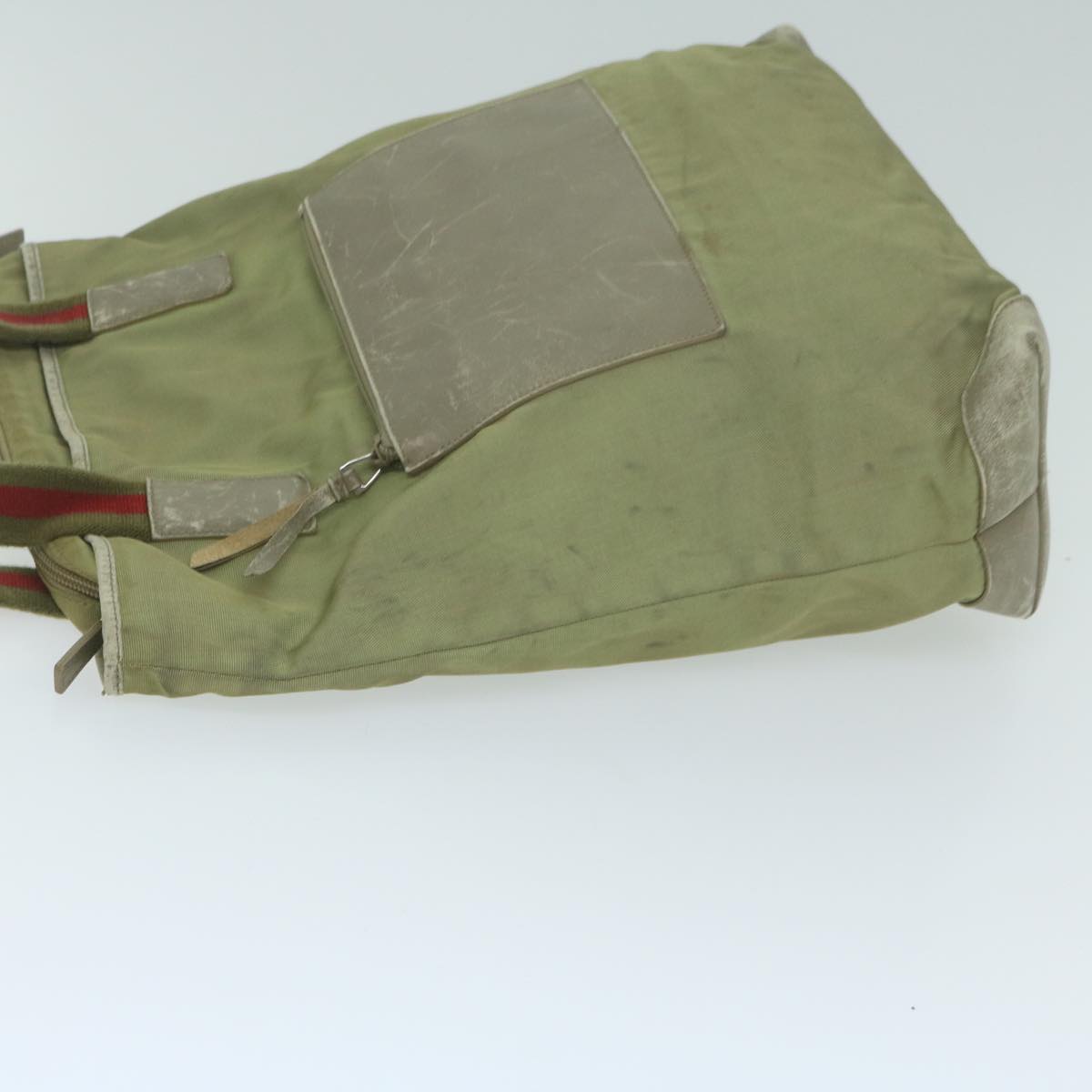 GUCCI GG Canvas Sherry Line Tote Bag Beige Red khaki 019 0401 64642