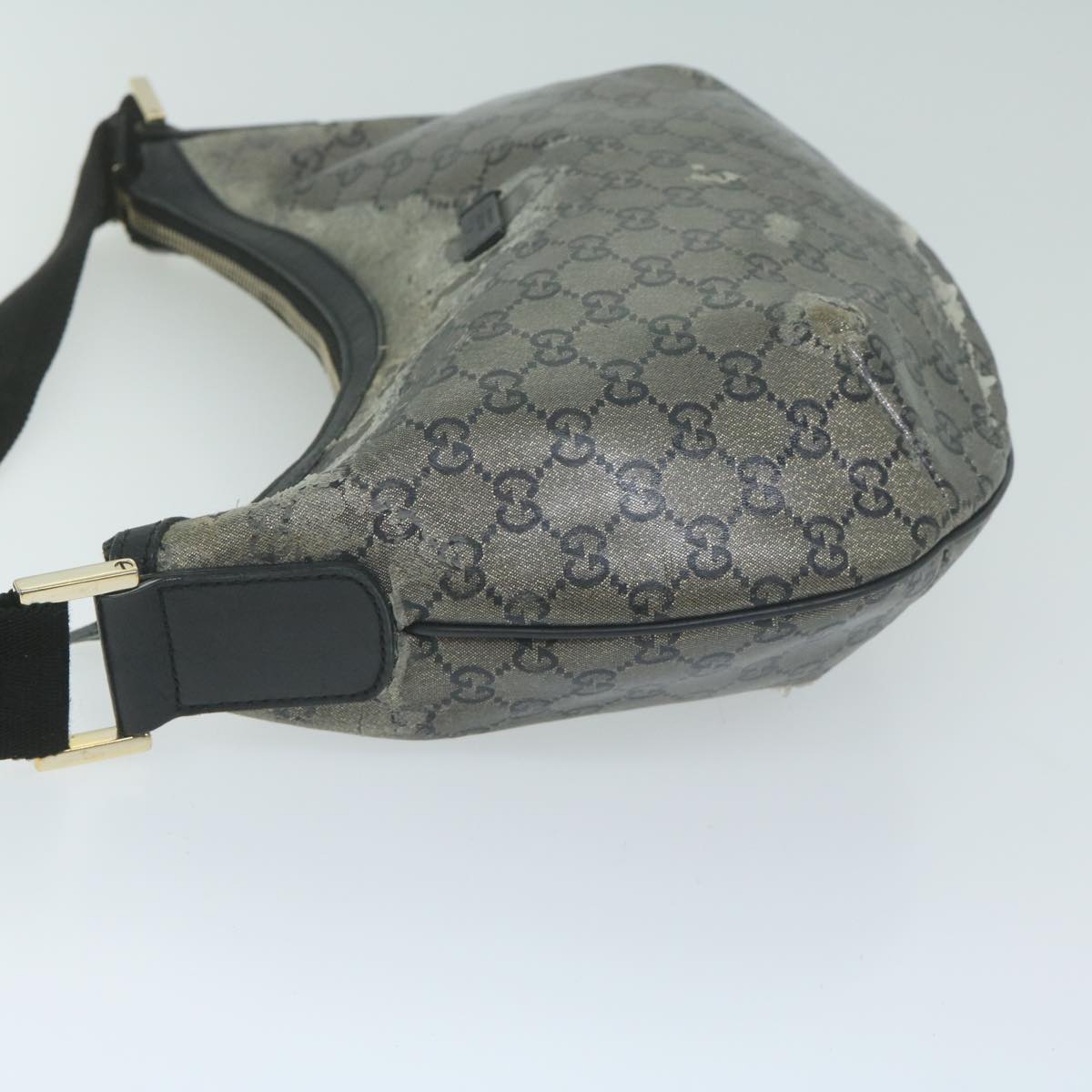 GUCCI GG Crystal Shoulder Bag Silver 181092 64651
