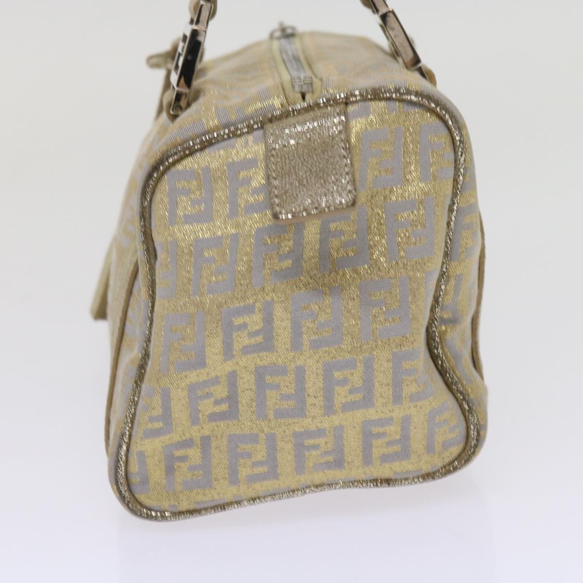 Luxury FendiZucchino Canvas Hand Bag Gold Silver64797