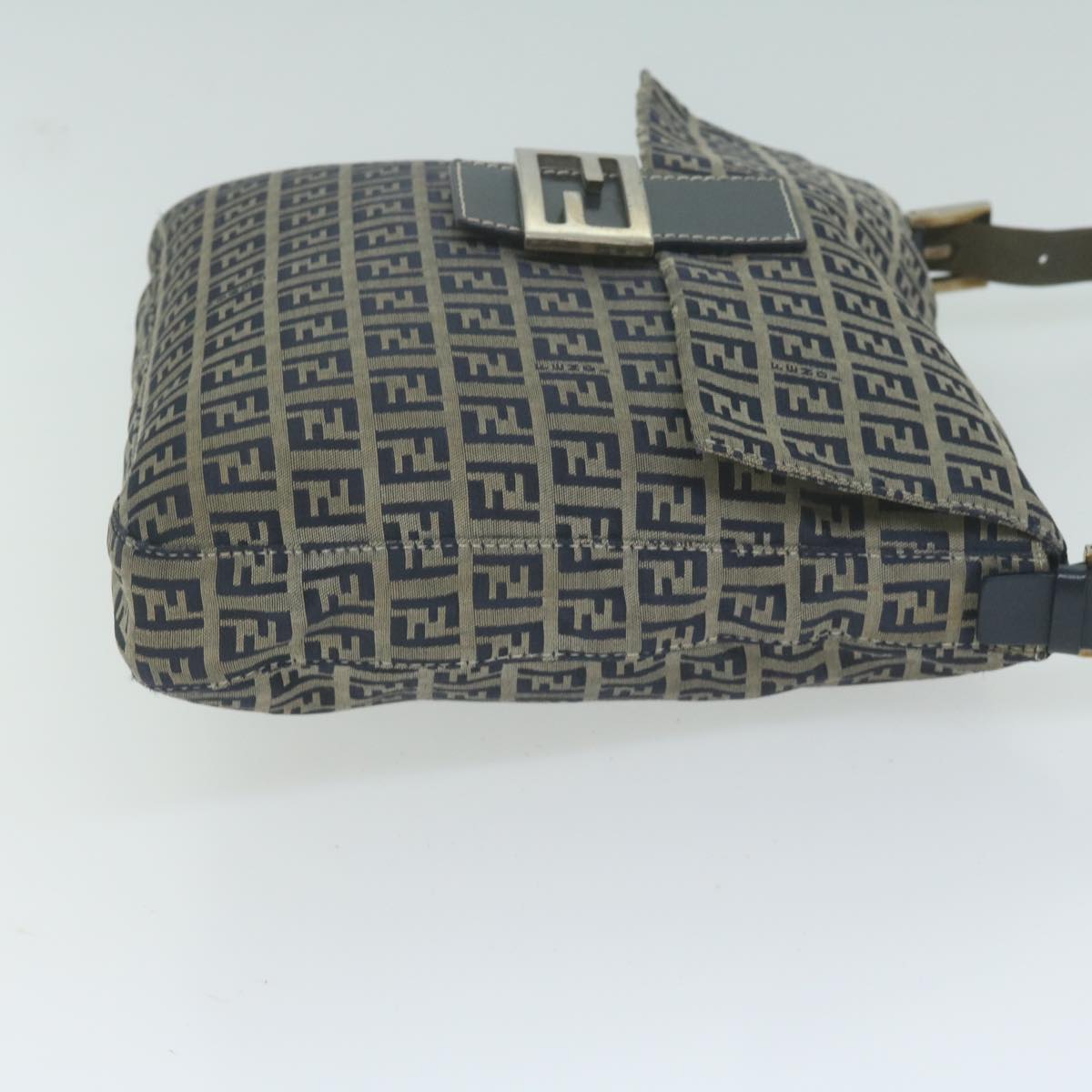 Luxury FendiZucchino Canvas Mamma Baguette Shoulder Bag Navy65015