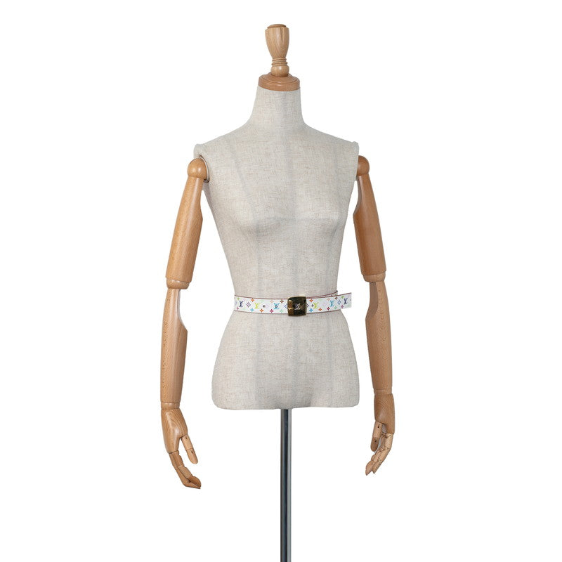 Louis Vuitton Multicolor Sandwich Cut Belt 85/34 M9682 Bronze Gold PVC Leather Louis Vuitton