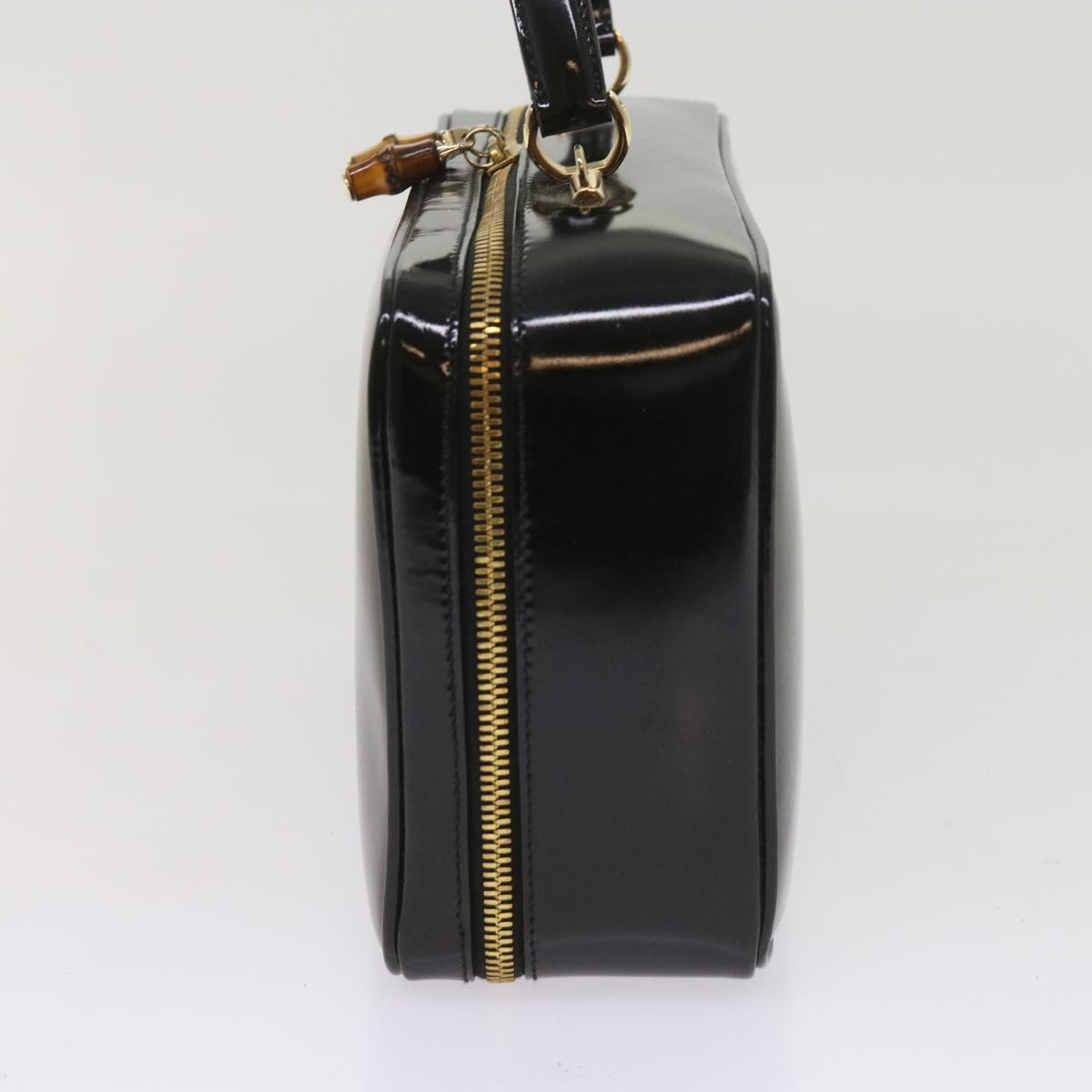 GUCCI Bamboo Hand Bag Patent leather 2way Black 000 2122 65052