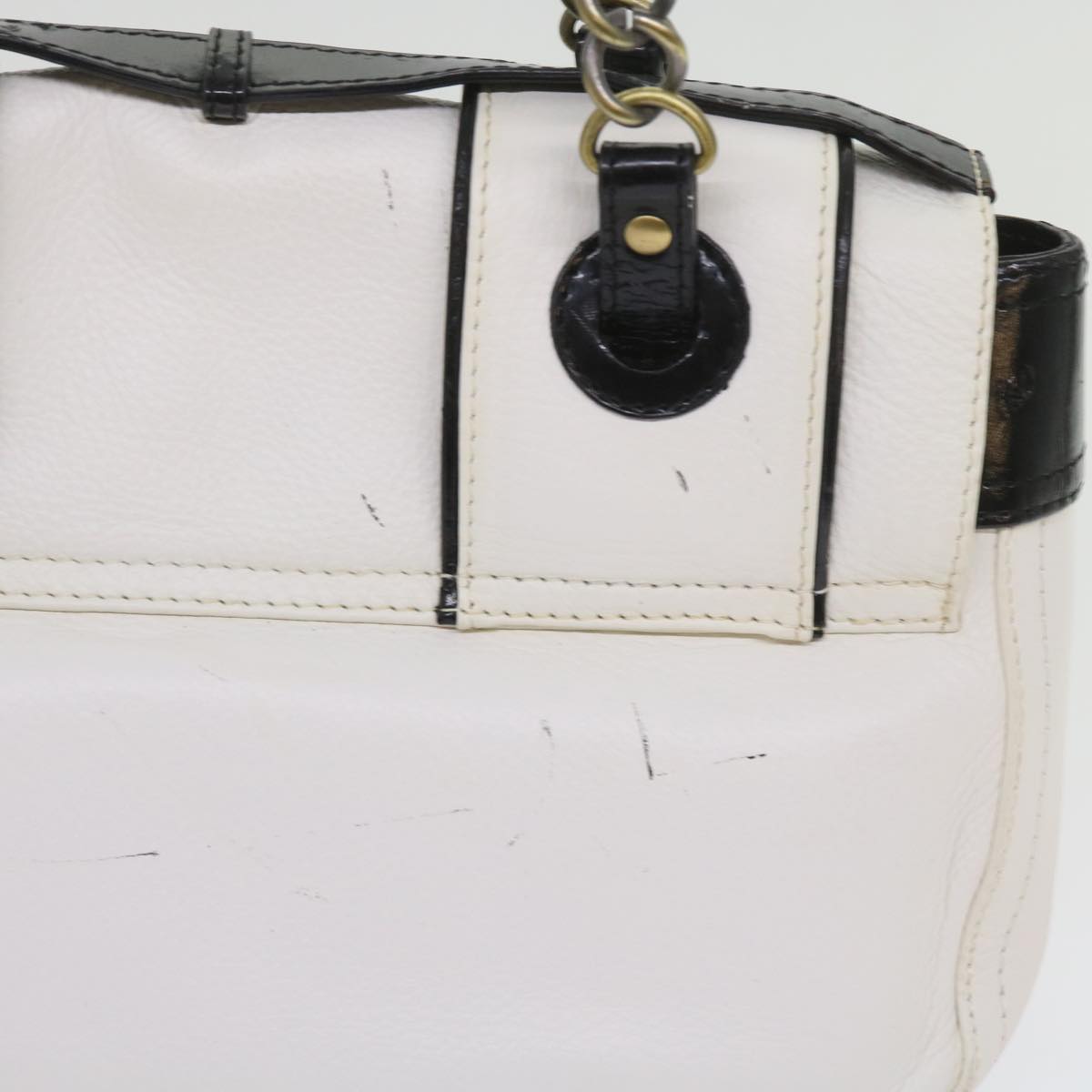 Luxury FendiHand Bag Leather Black White65124