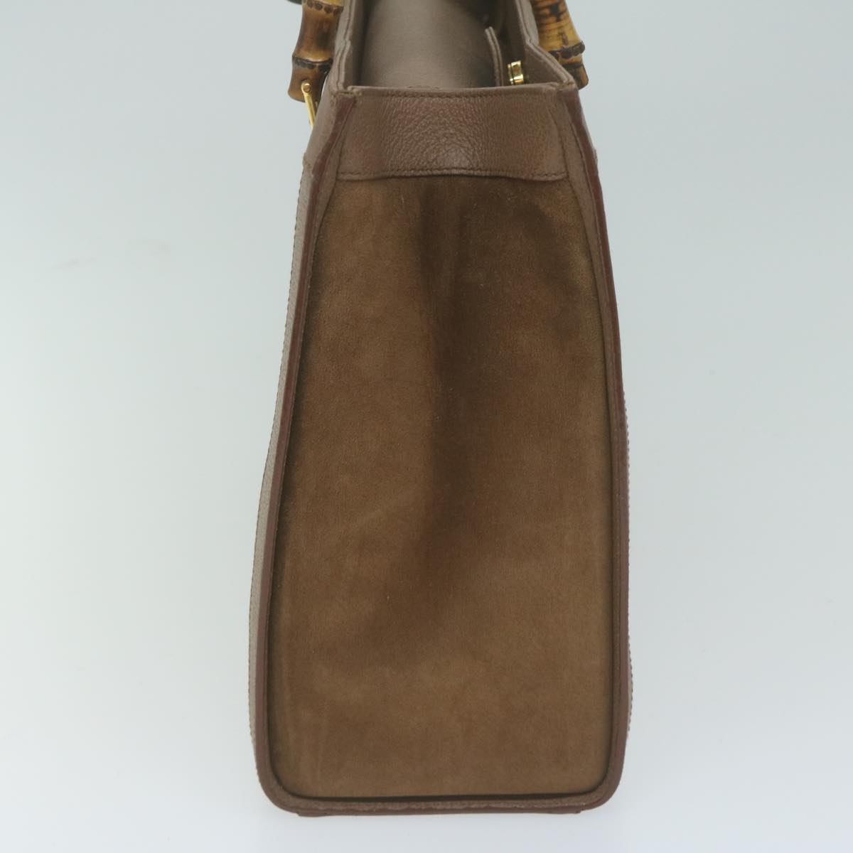 GUCCI Bamboo Tote Bag Suede Brown 002 1186 0260 65429