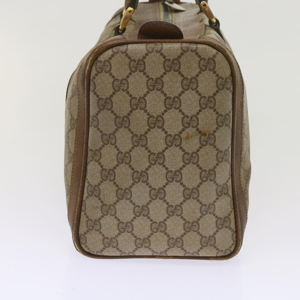 GUCCI GG Canvas Boston Bag PVC Beige 65579