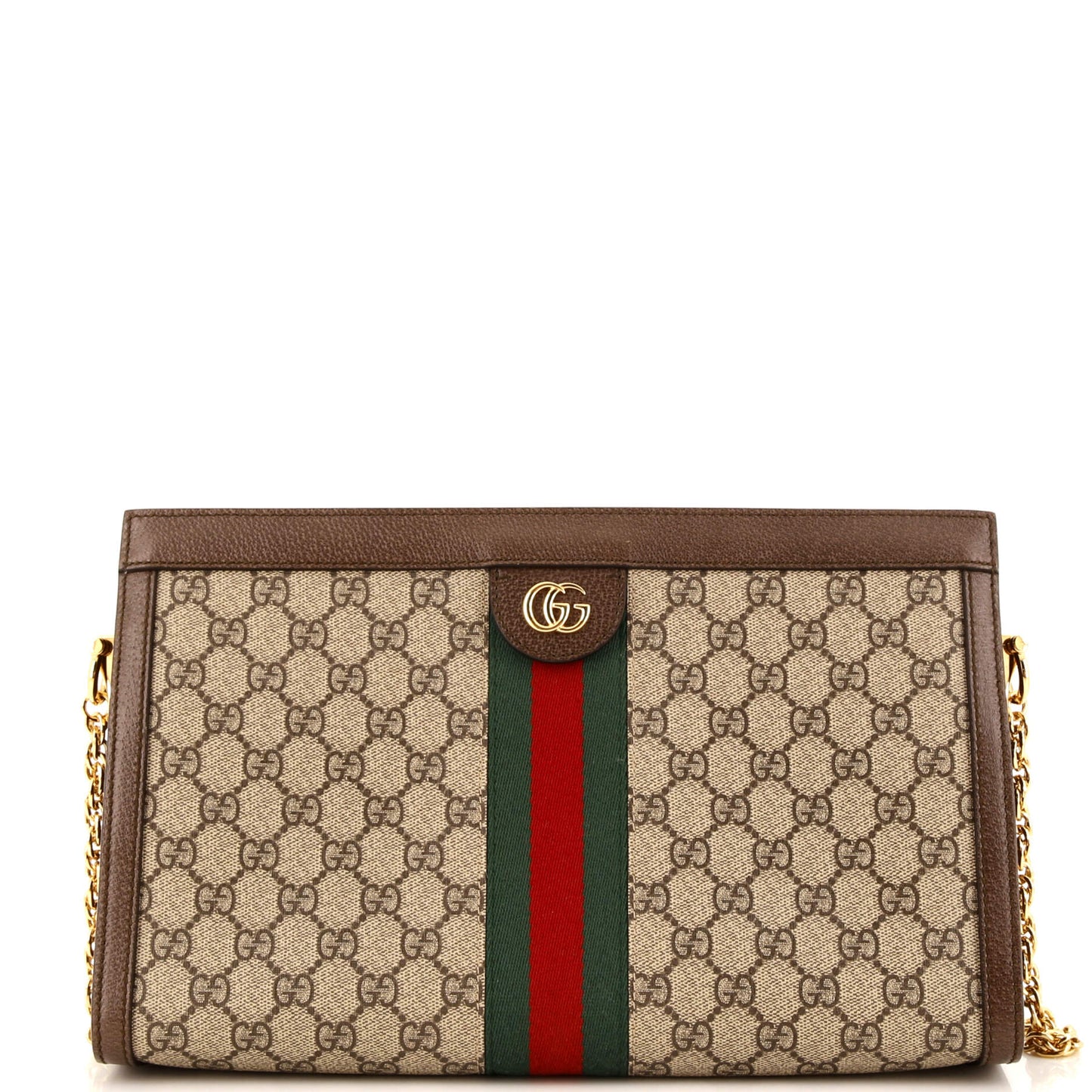 Luxury Gucci Trending 2025 Ophidia Chain Shoulder Bag GG Coated Canvas Medium
