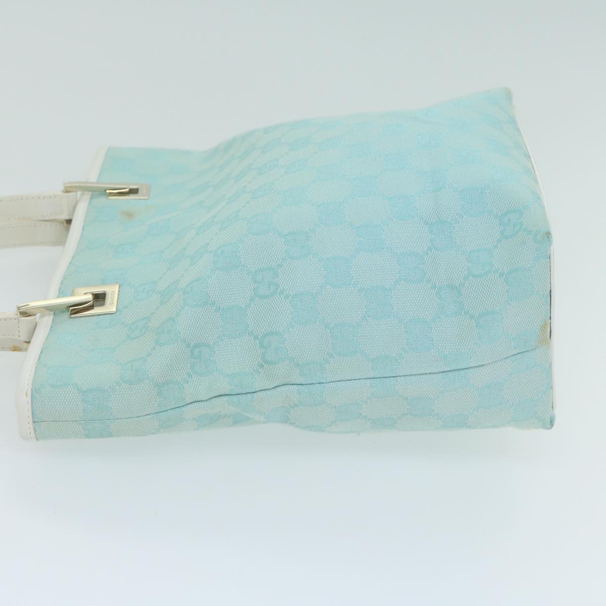 GUCCI GG Canvas Tote Bag Light Blue 002.1099 65709