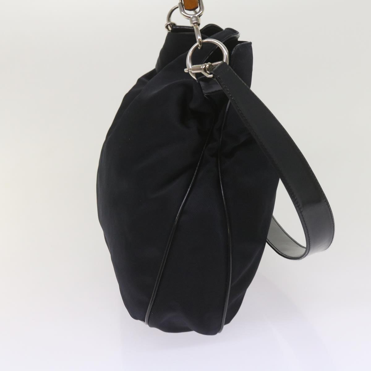 GUCCI Bamboo Shoulder Bag Nylon 2way Black 001 2113 1577 65717