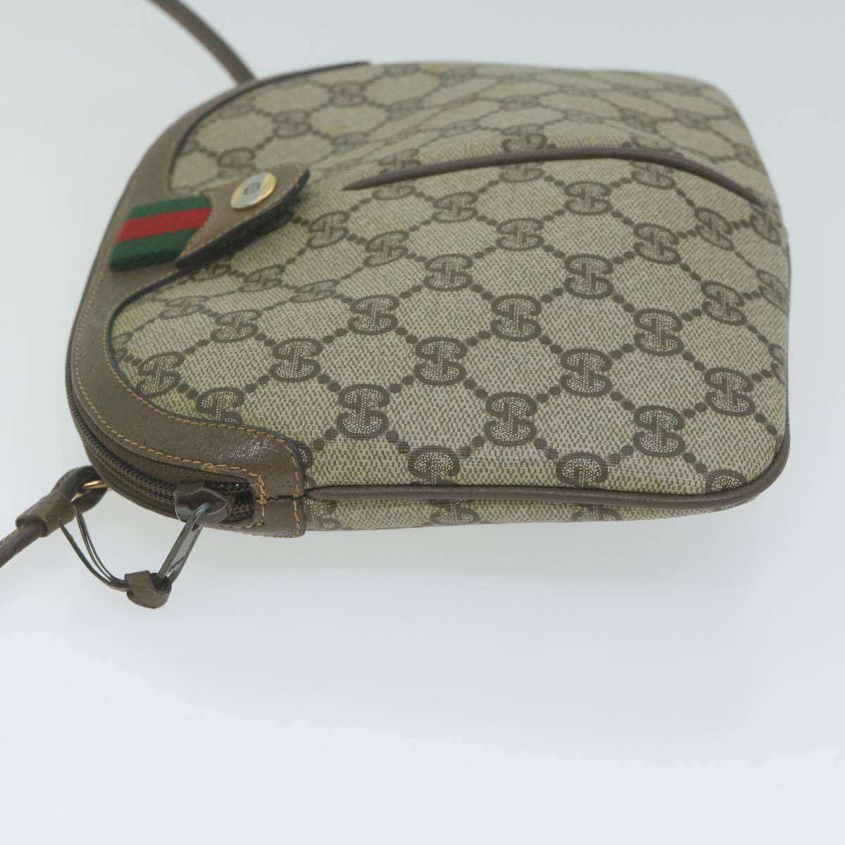 GUCCI GG Supreme Web Sherry Line Shoulder Bag PVC Beige 904 02 047 65741