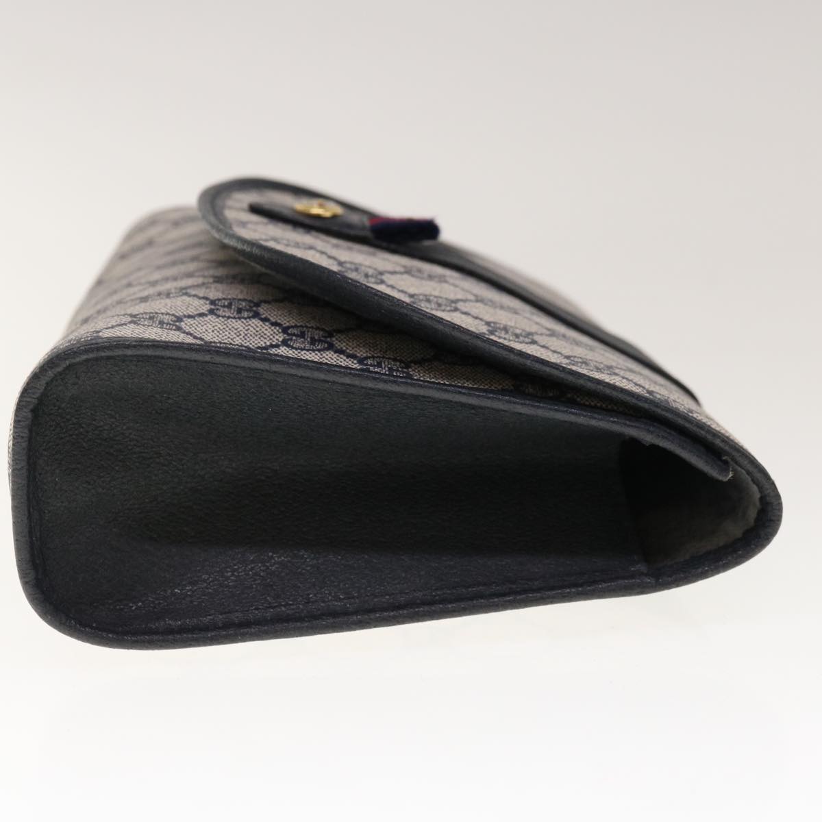 GUCCI GG Supreme Sherry Line Clutch Bag PVC Red Navy 89 01 030 65763