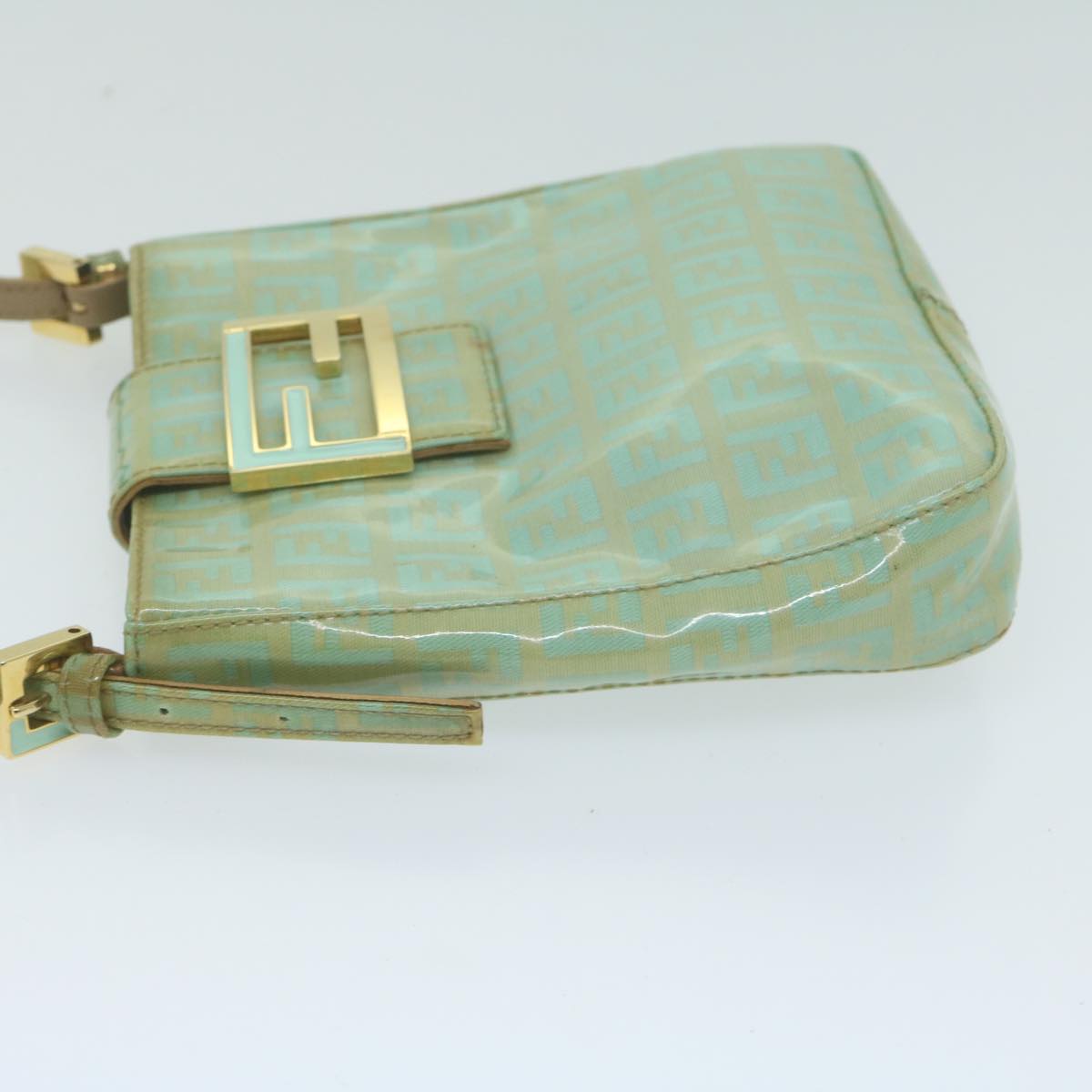 Luxury FendiZucchino Canvas Hand Bag Enamel Light Blue65767