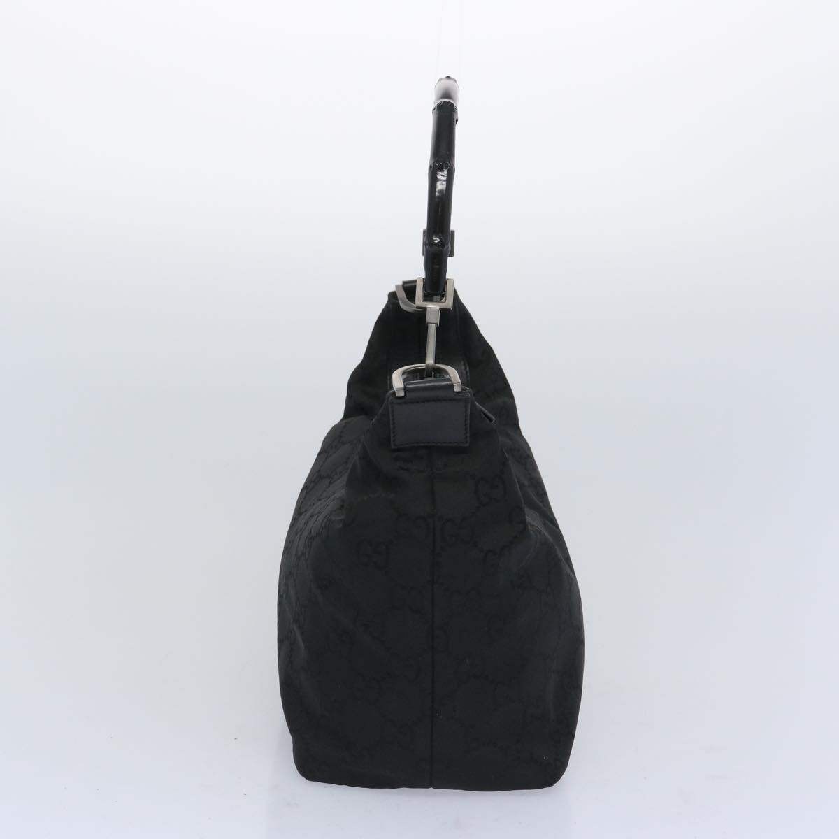 GUCCI Bamboo GG Canvas Shoulder Bag Nylon Black 000 0531 65797