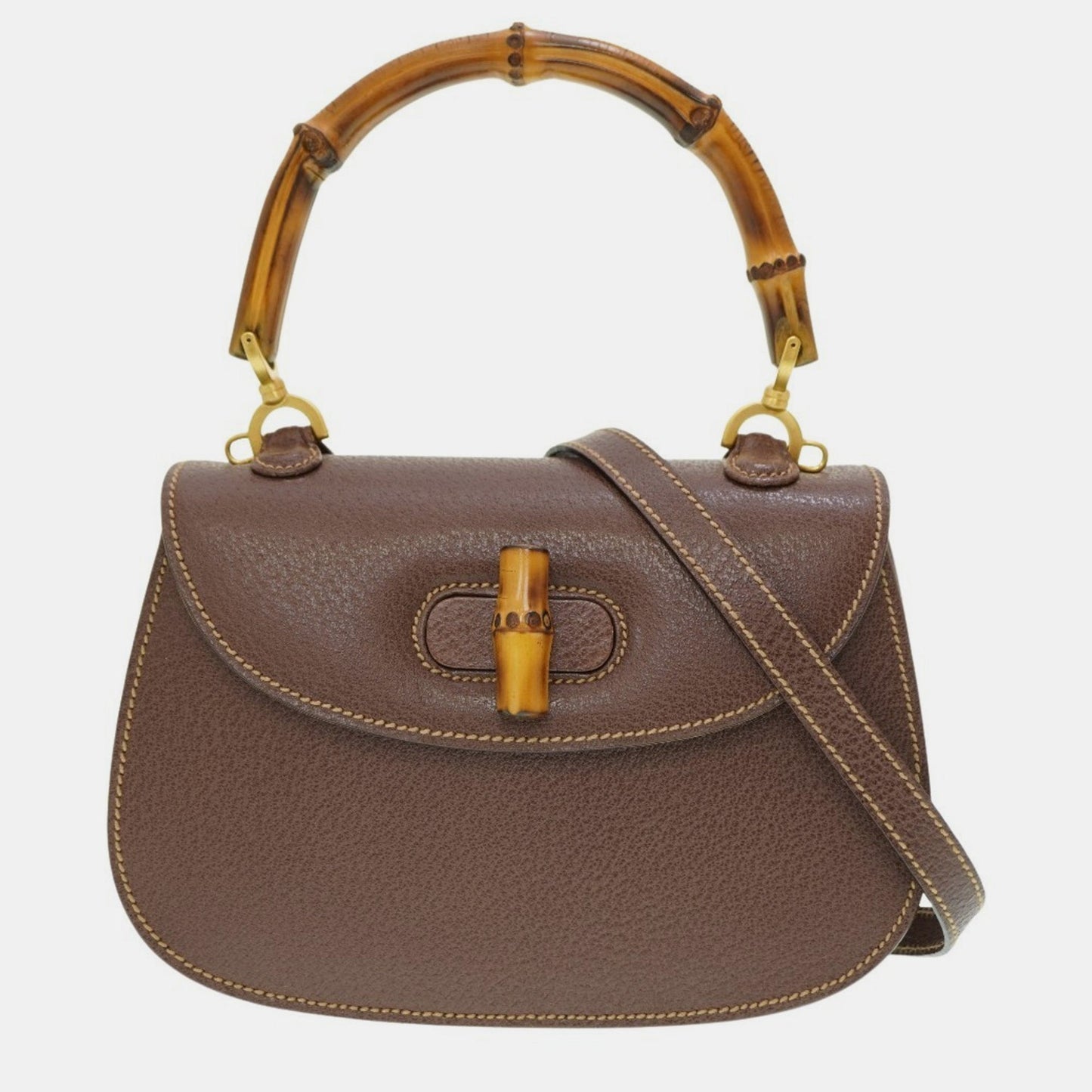Luxury Gucci Trending 2025 Leather Small Vintage Bamboo Convertible Top Handle Bag