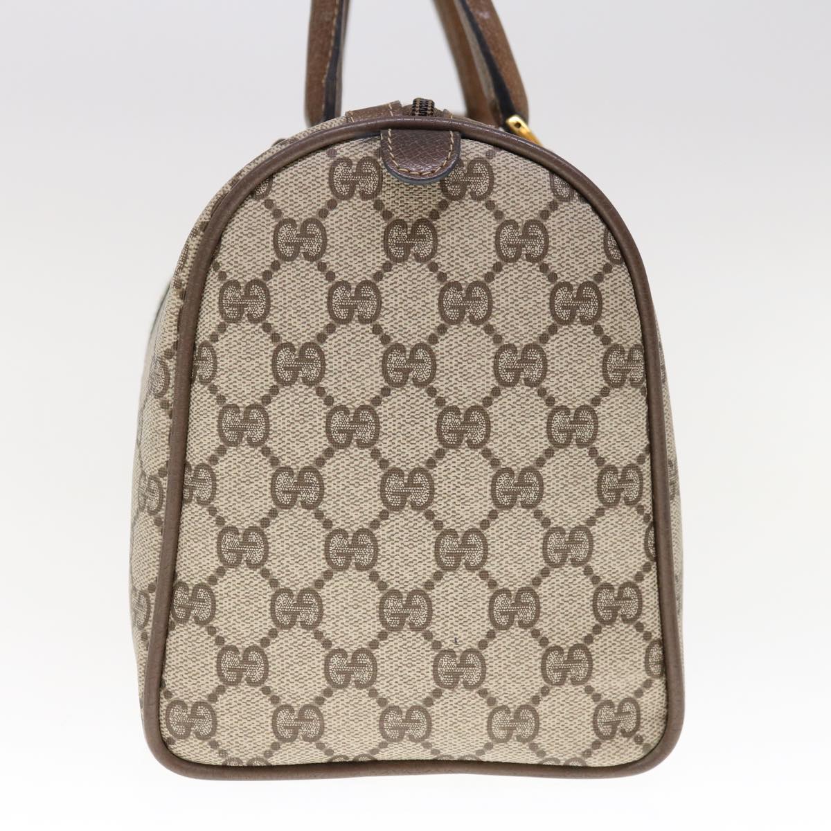 GUCCI GG Supreme Web Sherry Line Boston Bag PVC Beige Red 39 02 007 65878