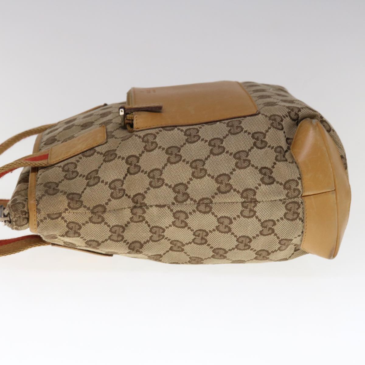 GUCCI GG Canvas Sherry Line Tote Bag Beige Orange 0190402 65970