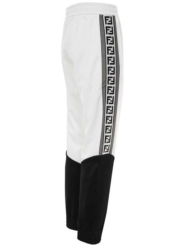 Luxury Fendi Color Block Logo Side JoGGer Track Pants Black White