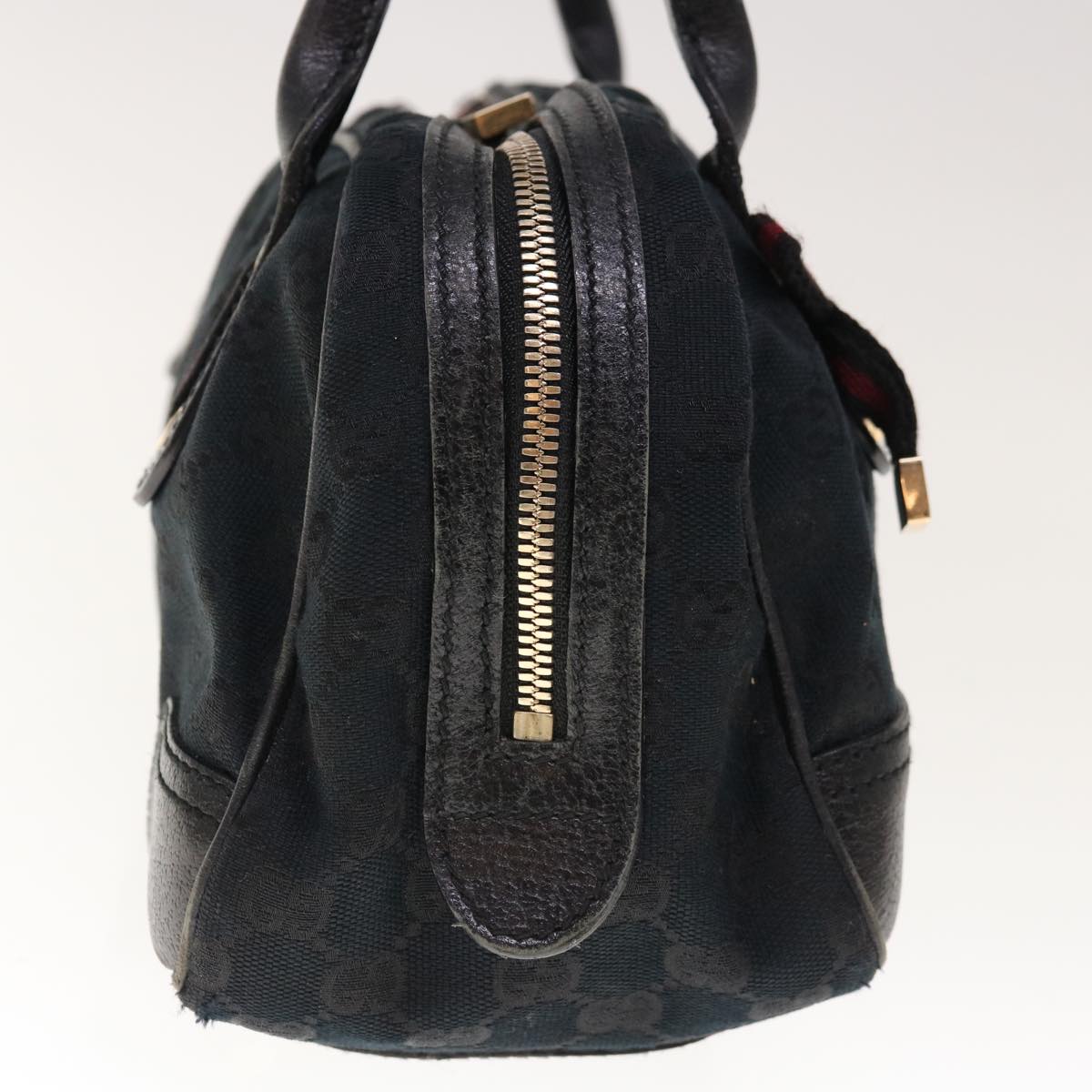 GUCCI Sherry Line GG Canvas Shoulder Bag Black Red 161720 66063