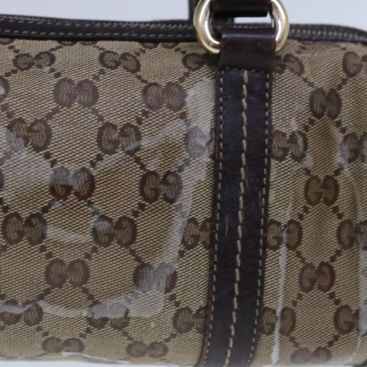GUCCI GG Crystal Canvas Hand Bag Coated Canvas Beige 66180