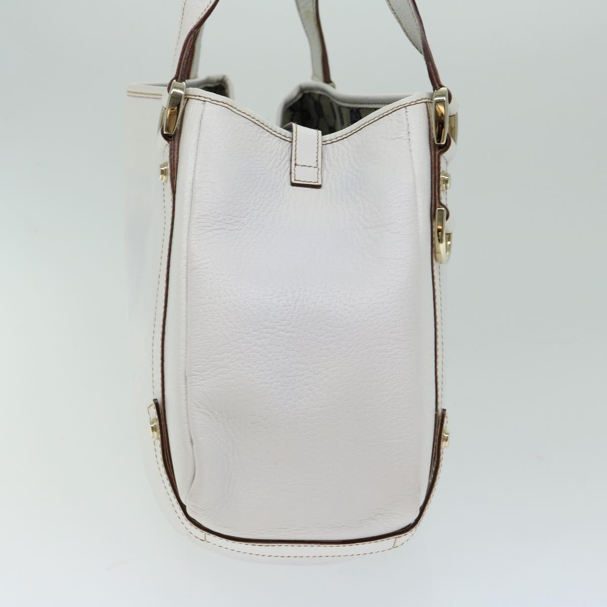 GUCCI Tote Bag Leather White 130736 66218