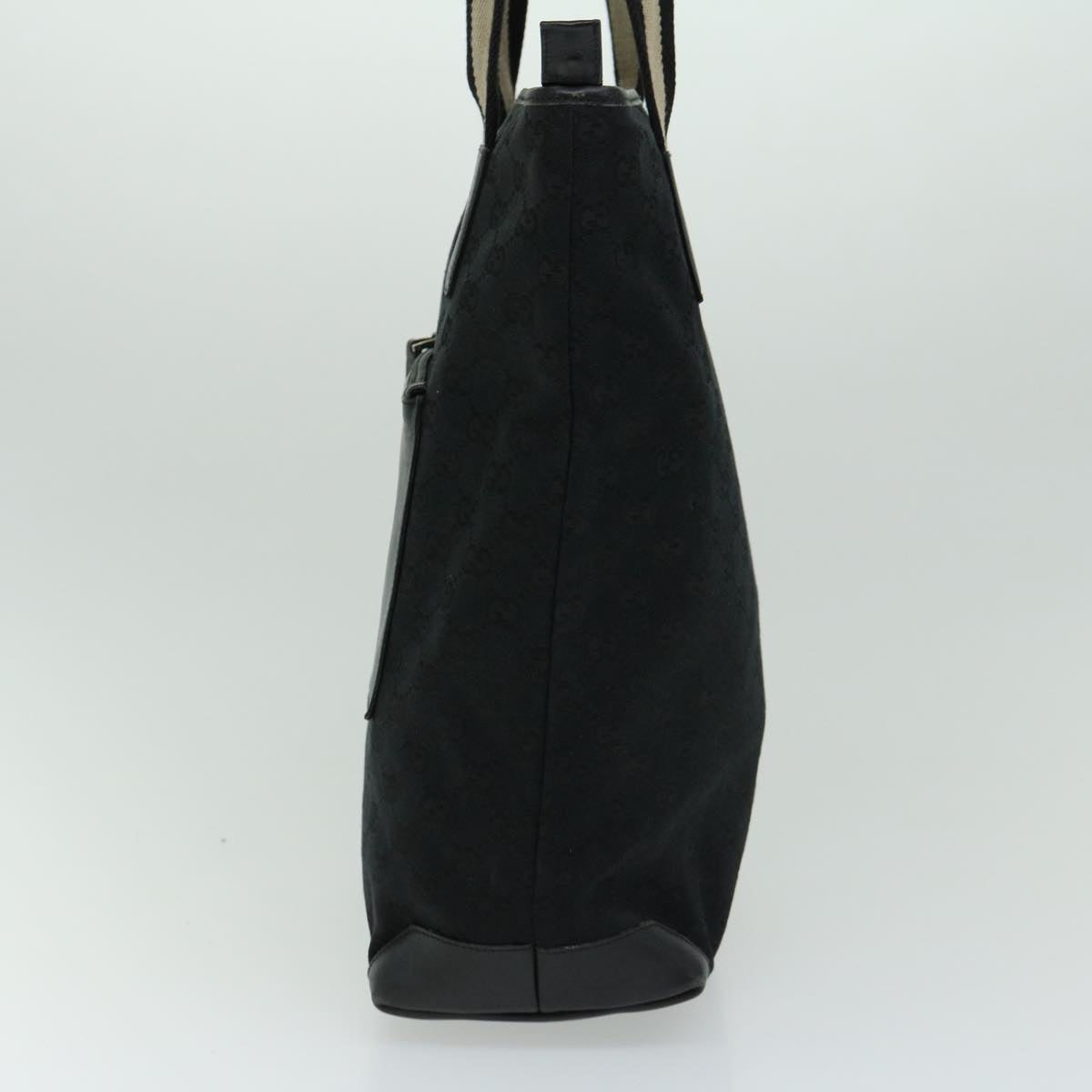 GUCCI GG Canvas Sherry Line Tote Bag Black Beige 66304