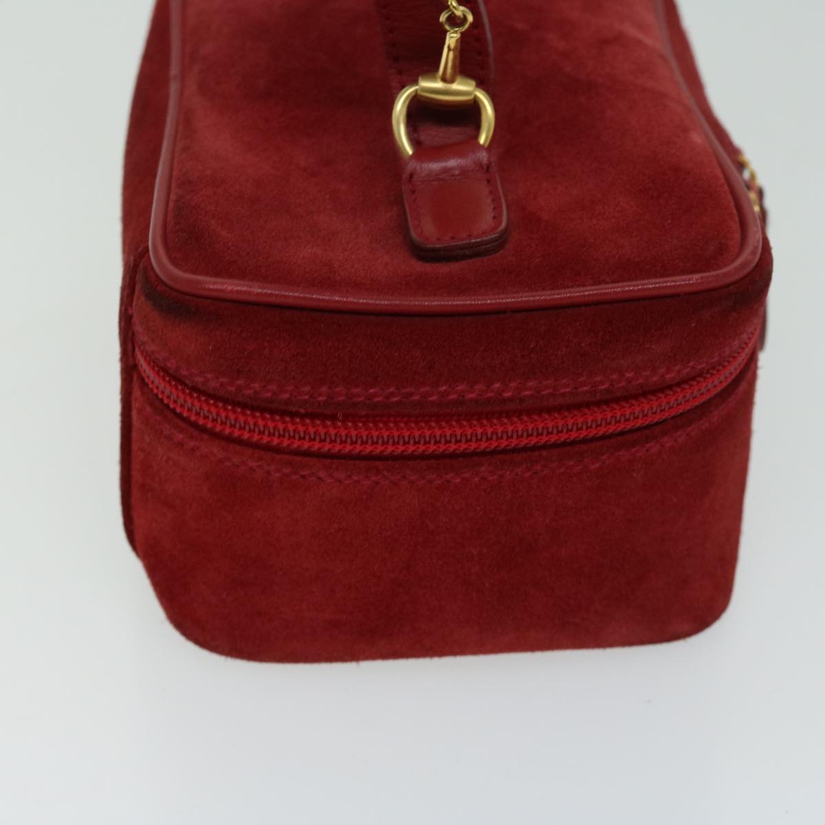 GUCCI Vanity Cosmetic Pouch Suede Red 032 1705 0141 66538
