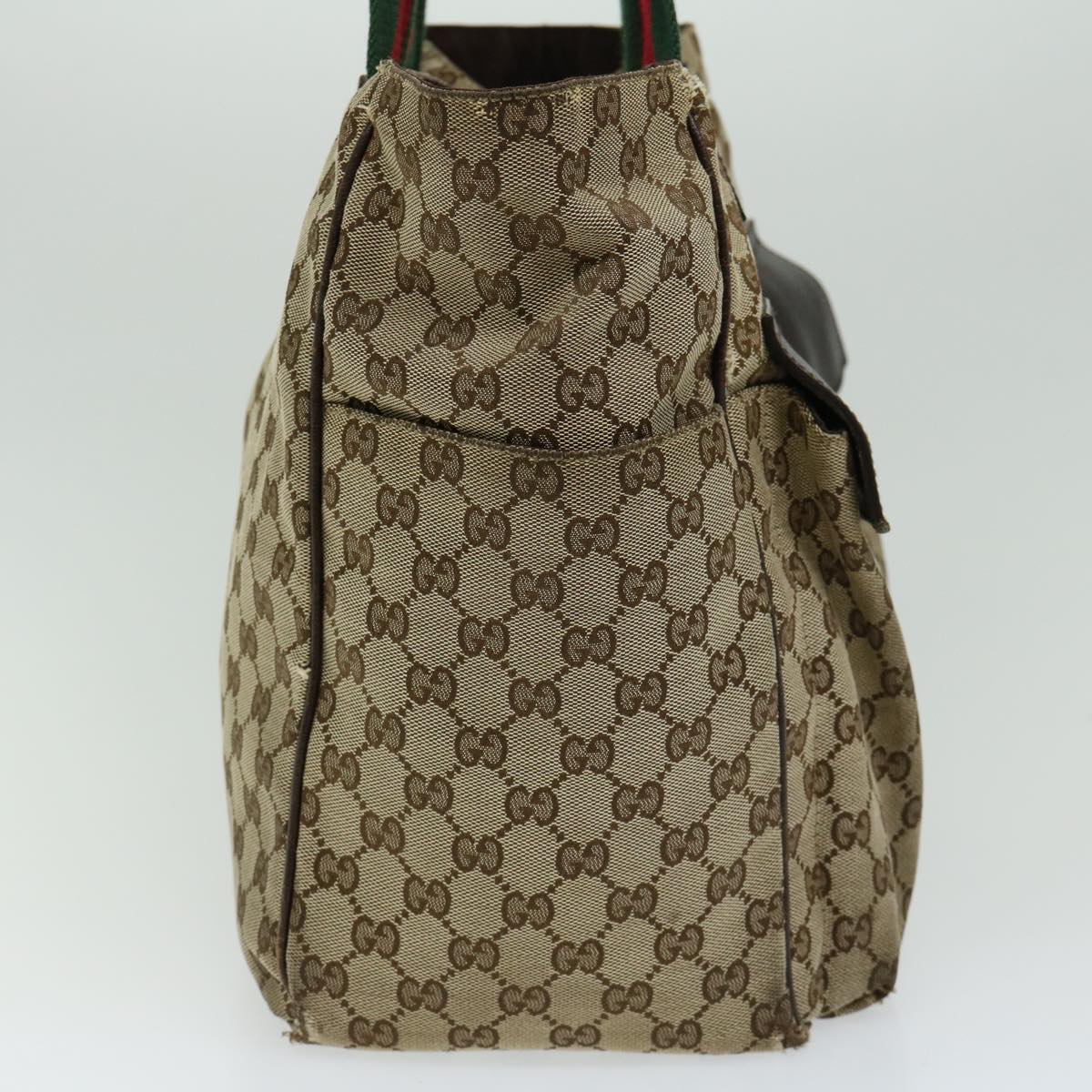 GUCCI GG Canvas Web Sherry Line Hand Bag Beige Red Green 161836 66731
