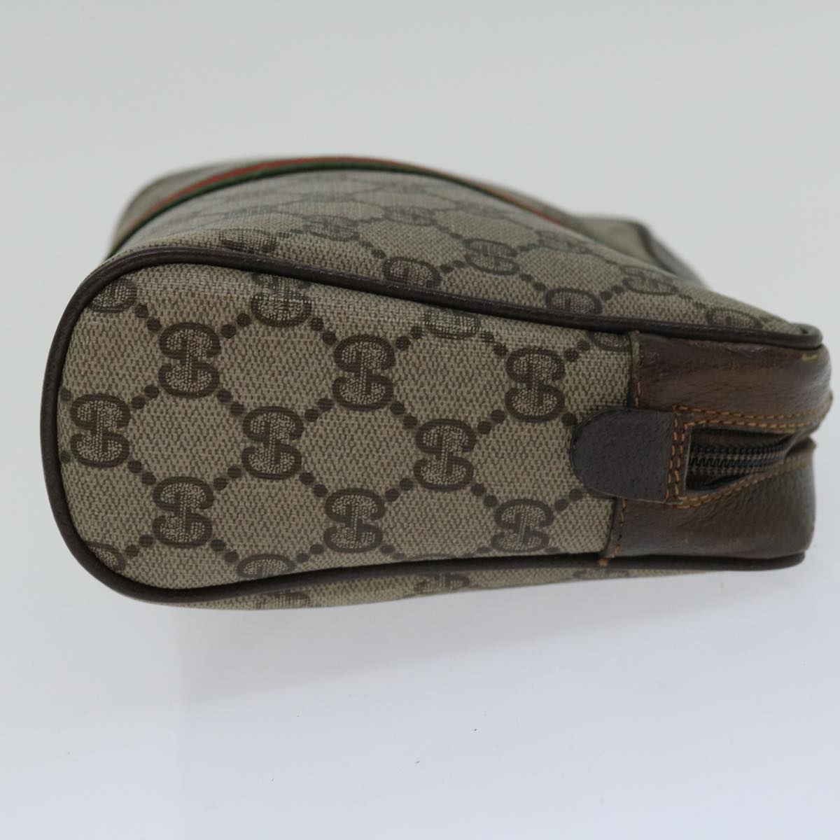 GUCCI GG Supreme Web Sherry Line Clutch Bag Beige Red Green 89 01 012 66851