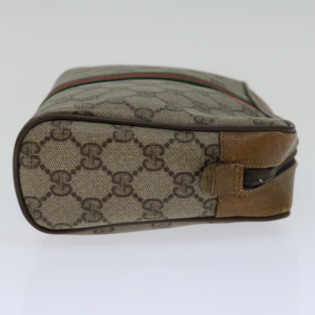 GUCCI GG Supreme Web Sherry Line Clutch Bag Beige Red Green 89 01 012 66852