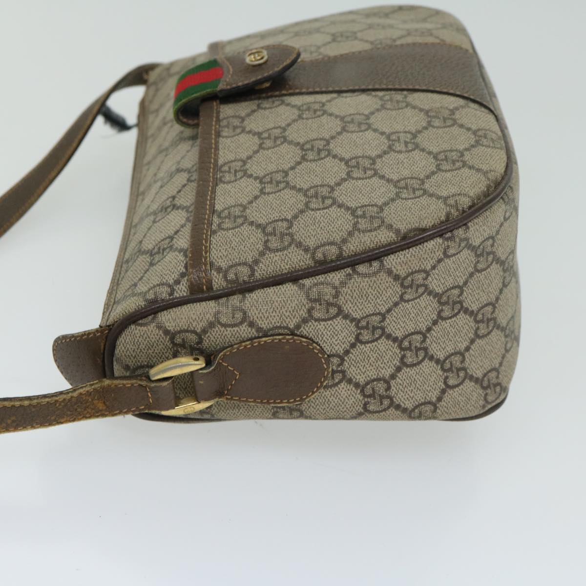 GUCCI GG Supreme Web Sherry Line Shoulder Bag Beige 001 123 6177 4023 66865