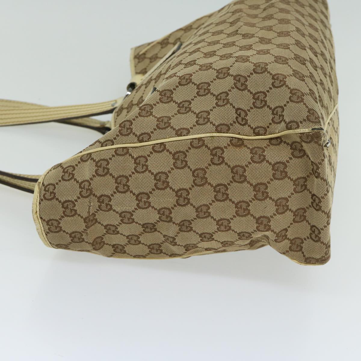 GUCCI GG Canvas Tote Bag Beige 113017 66971