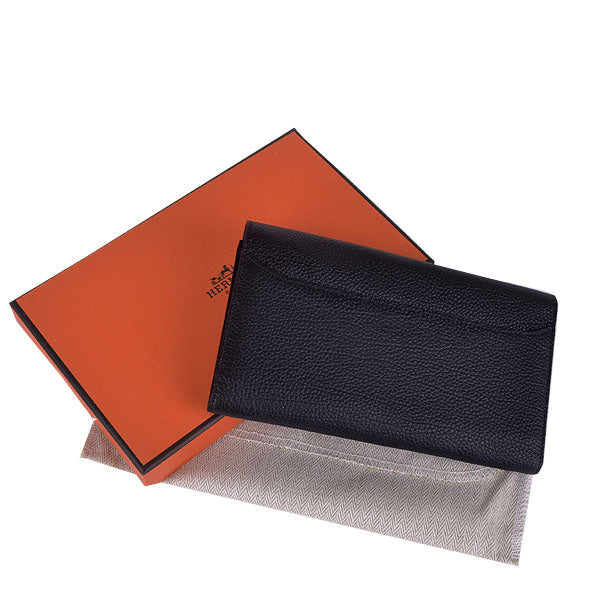 Luxury Hermes Wallet H6023 Wallet Black